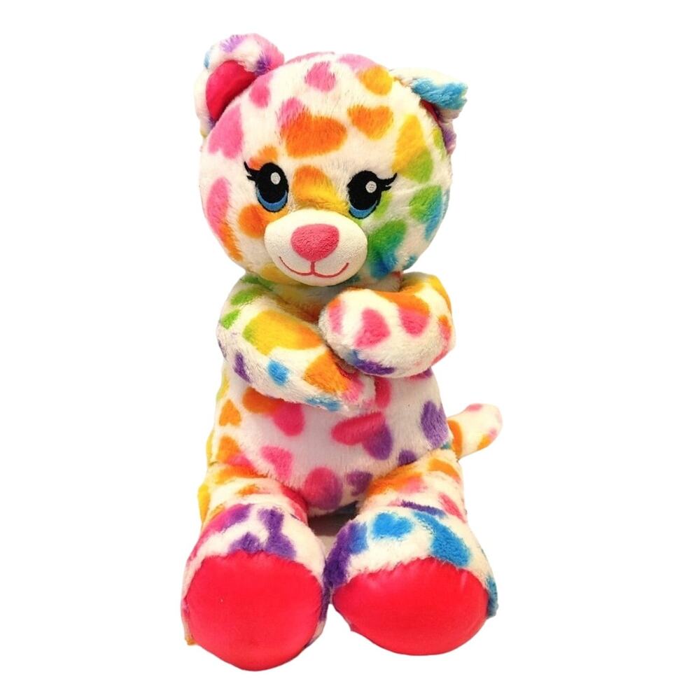 Build a Bear Rainbow Friends Hearts cat plush plushie stuffed animal rainbow
